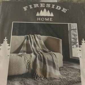 Fireside Merry Bright faux mohair fringe throw‎ 50”  x  60”